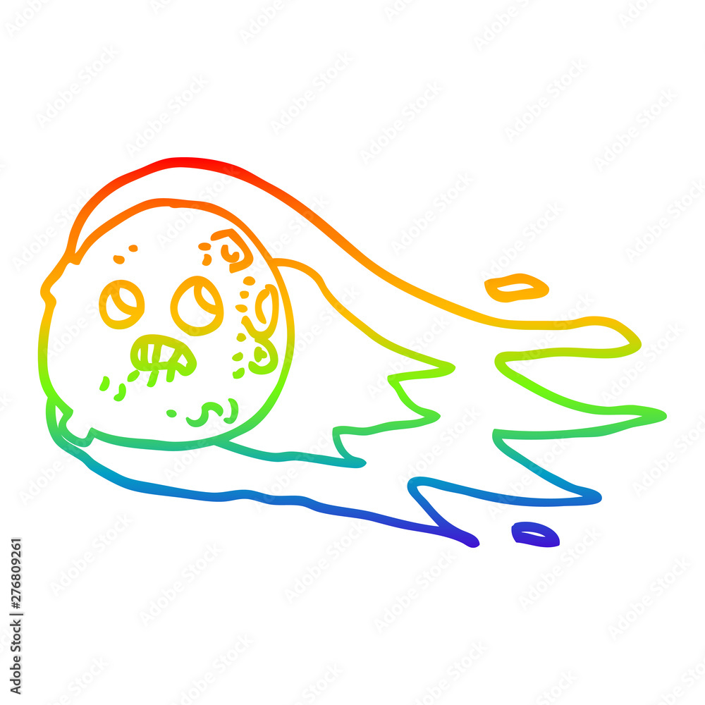 rainbow gradient line drawing cartoon worried comet rainbow gradient line drawing cartoon worried comet