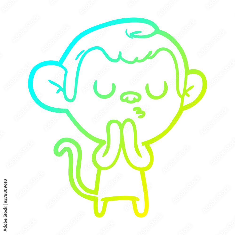 cold gradient line drawing cartoon monkey cold gradient line drawing cartoon monkey