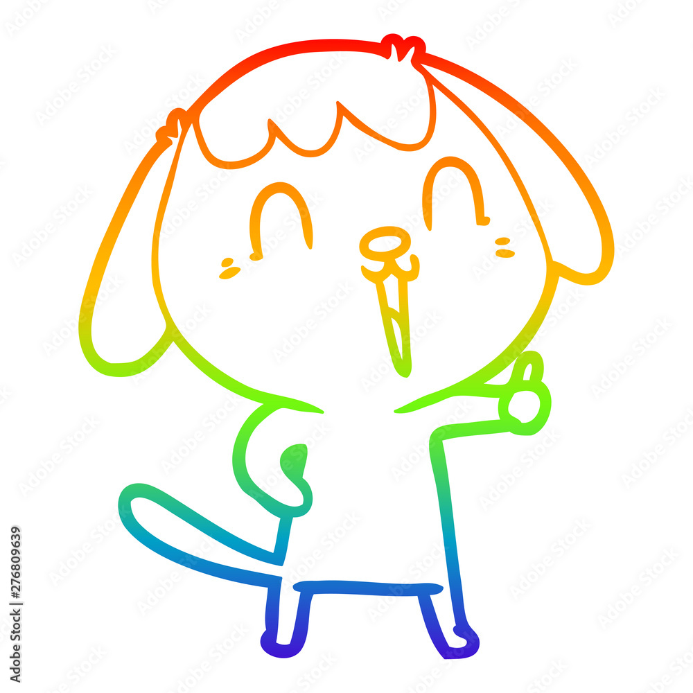 rainbow gradient line drawing cute cartoon dog rainbow gradient line drawing cute cartoon dog