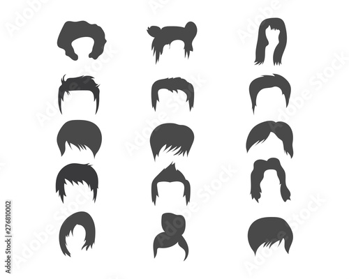 man and woman hairstyle element icon vector illustration
