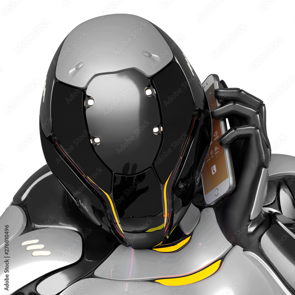 sci fi astronaut cartoon is talking on the cellphone in a white background close up sci fi astronaut cartoon is talking on the cellphone in a white background close up