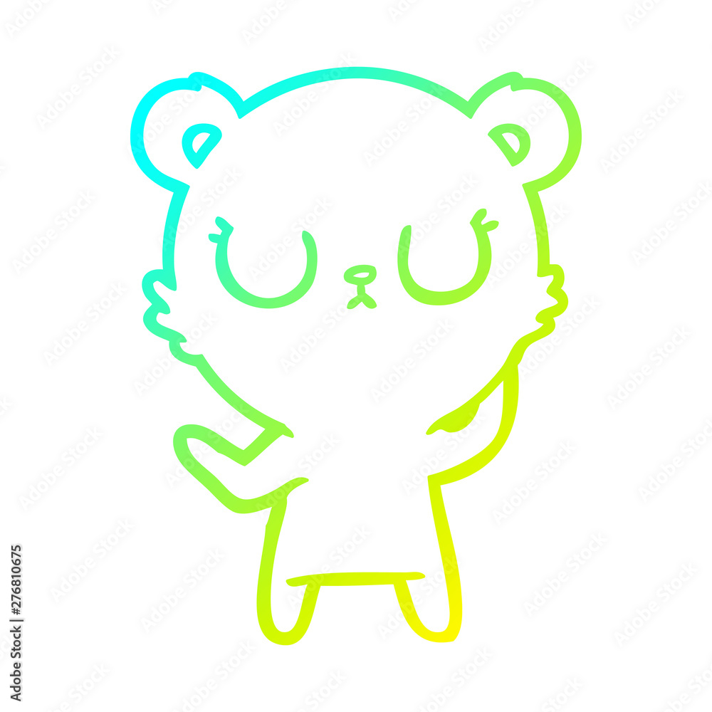 cold gradient line drawing peaceful cartoon polar bear cold gradient line drawing peaceful cartoon polar bear