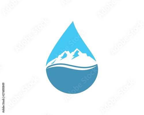 water drop and mountain Logo icon vector illustration design for bottle water business