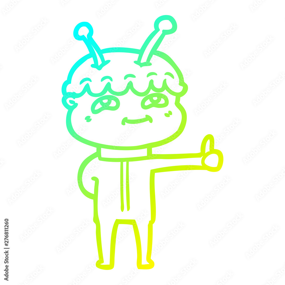 cold gradient line drawing friendly cartoon spaceman cold gradient line drawing friendly cartoon spaceman