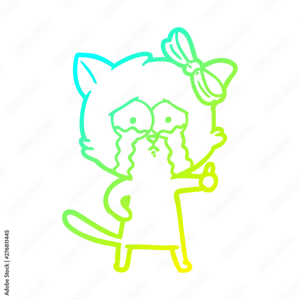 cold gradient line drawing cartoon cat cold gradient line drawing cartoon cat
