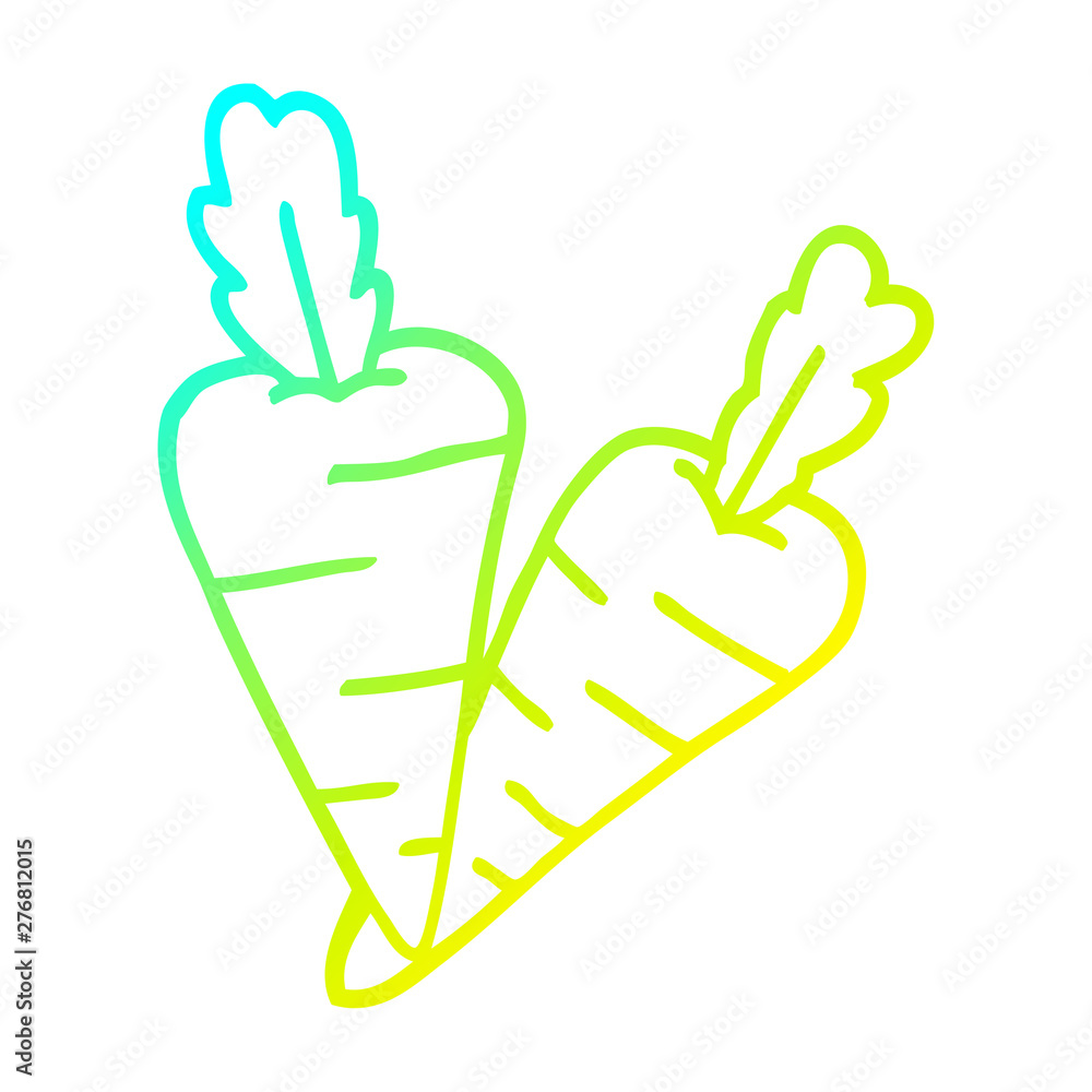 cold gradient line drawing cartoon organic carrots cold gradient line drawing cartoon organic carrots