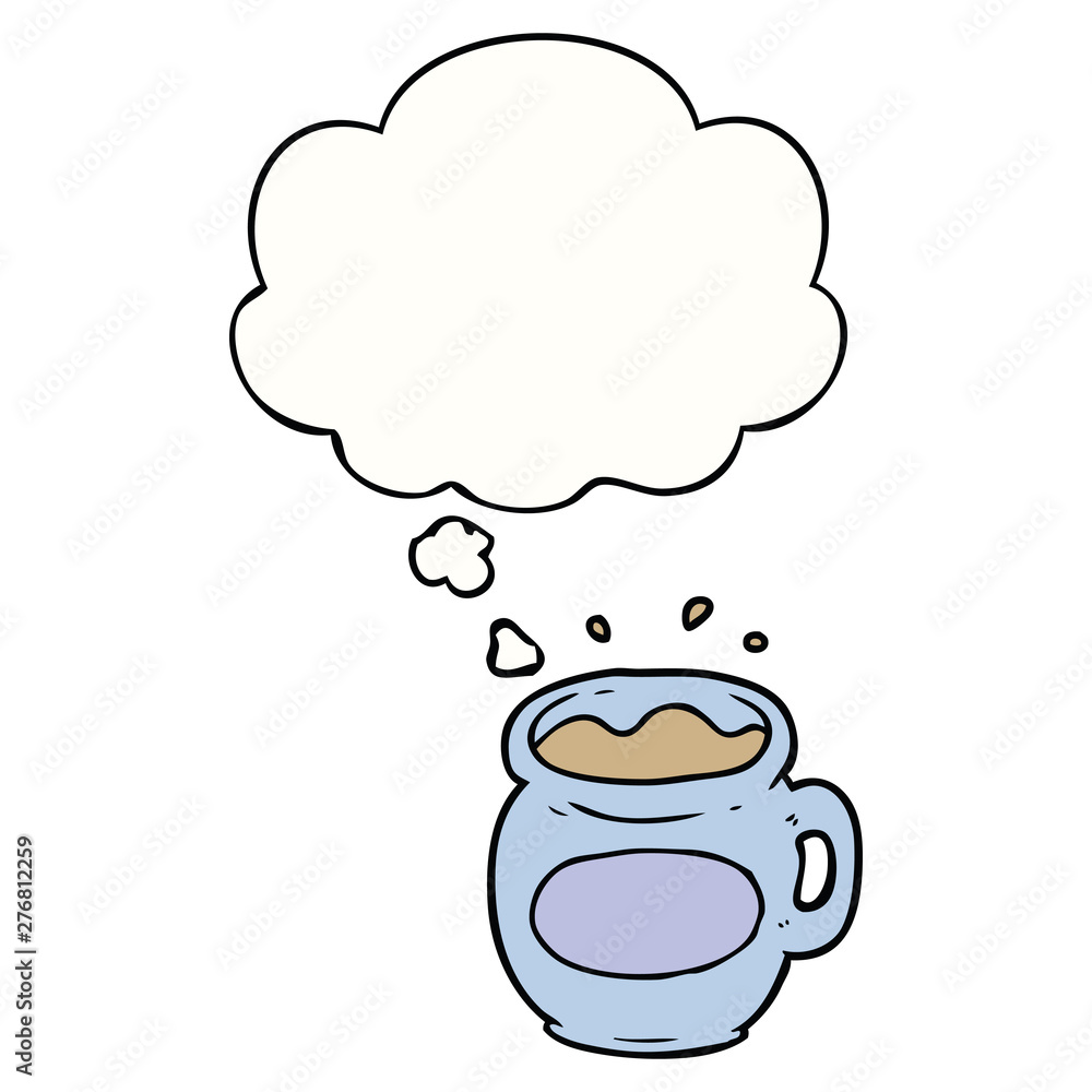 cartoon coffee cup and thought bubble cartoon coffee cup and thought bubble