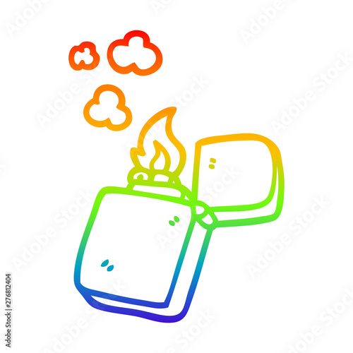rainbow gradient line drawing cartoon gold lighter