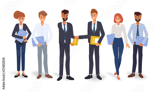 Business group people teamwork concept background. Illustration vector flat design.