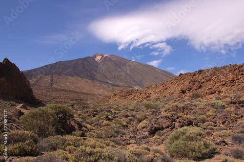 View of the Teide volcano from its base