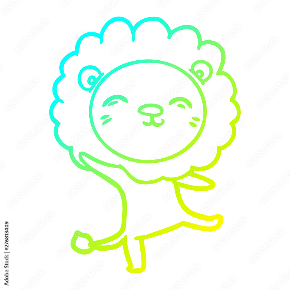cold gradient line drawing cartoon lion cold gradient line drawing cartoon lion