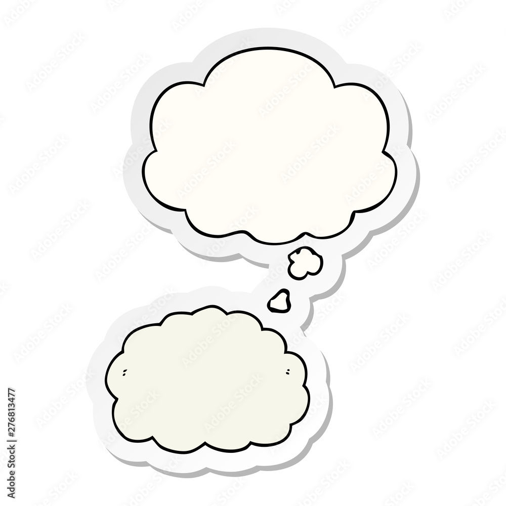 cartoon cloud and thought bubble as a printed sticker cartoon cloud and thought bubble as a printed sticker