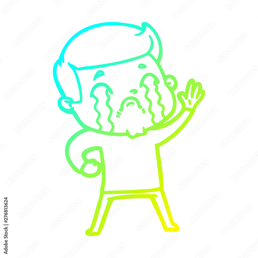 cold gradient line drawing cartoon man crying cold gradient line drawing cartoon man crying