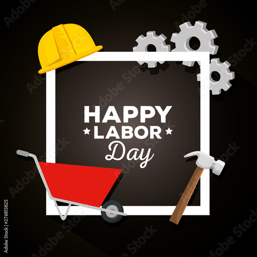 poster of happy labor day celebration