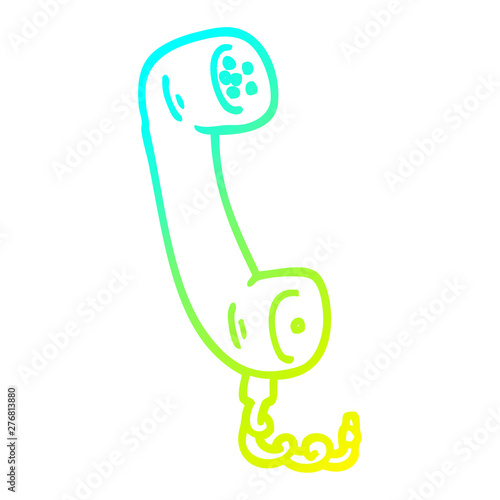 cold gradient line drawing cartoon telephone handset