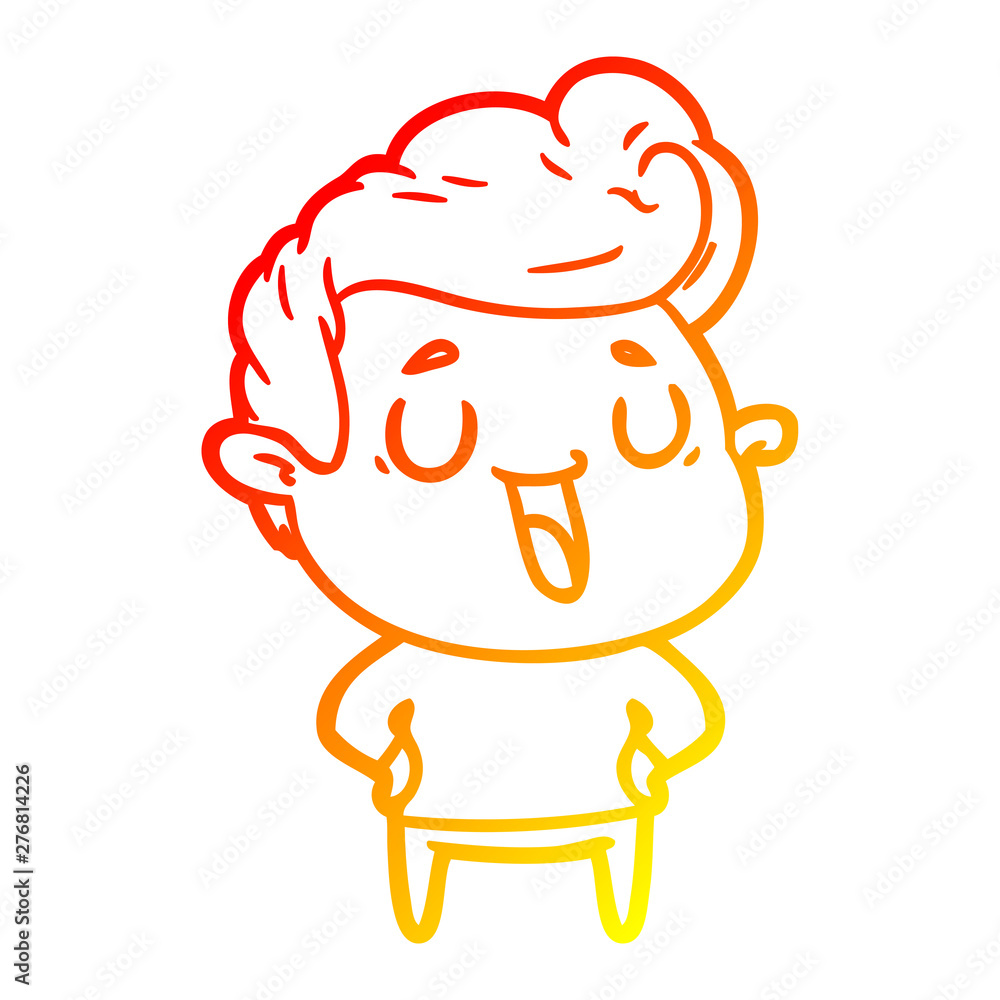 warm gradient line drawing happy cartoon man warm gradient line drawing happy cartoon man