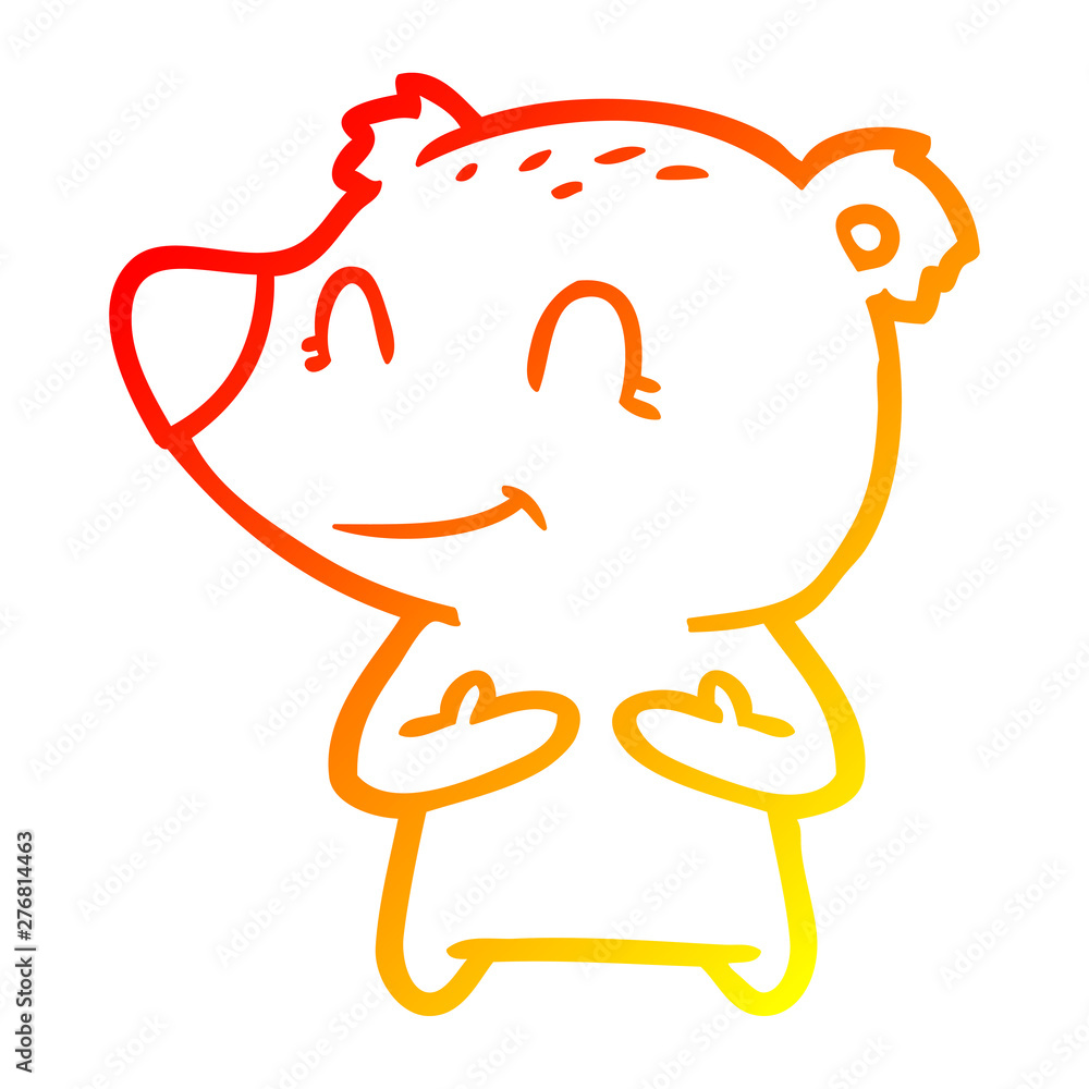 warm gradient line drawing friendly bear cartoon warm gradient line drawing friendly bear cartoon
