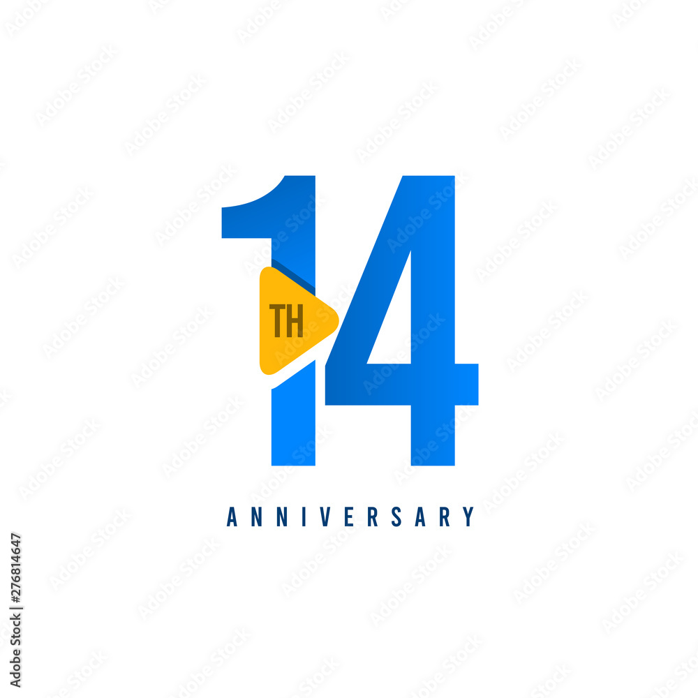 14 Years Anniversary Celebration Vector Template Design Illustration 14 Years Anniversary Celebration Vector Template Design Illustration
