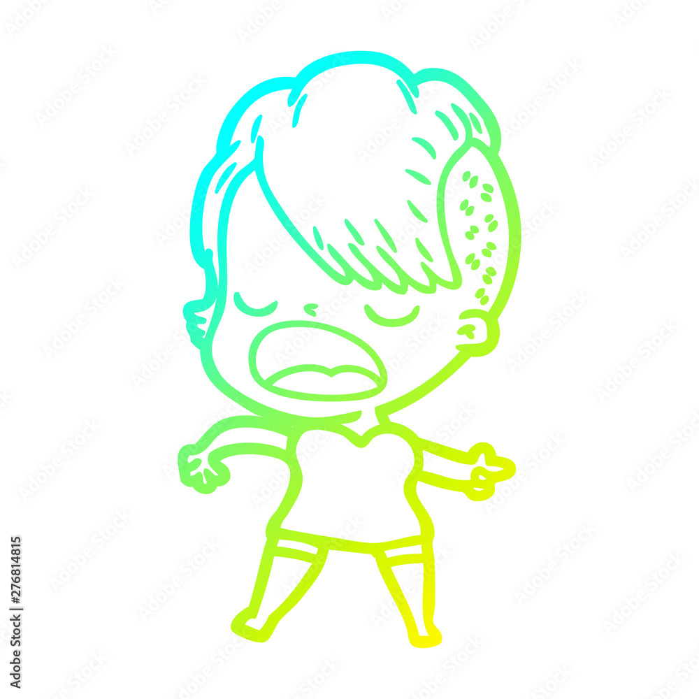 cold gradient line drawing cartoon cool hipster girl talking cold gradient line drawing cartoon cool hipster girl talking