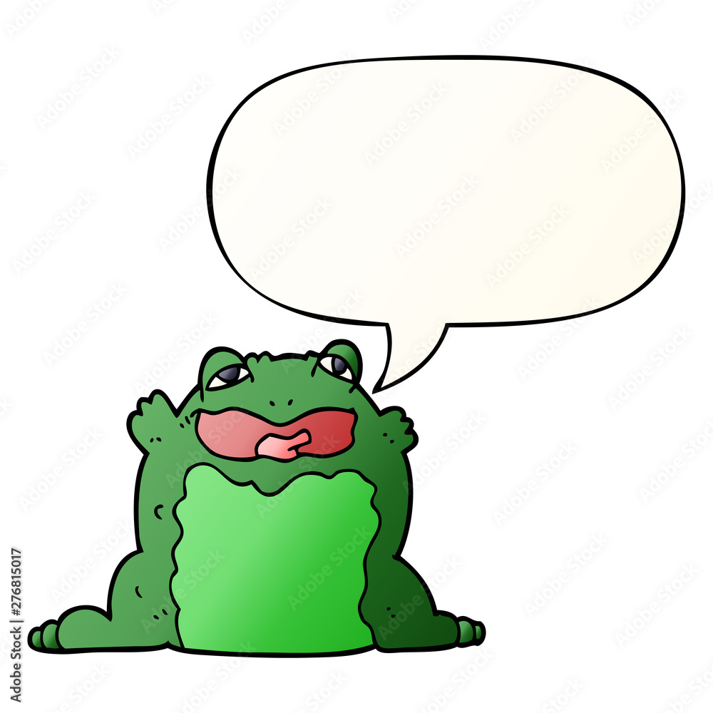 cartoon toad and speech bubble in smooth gradient style cartoon toad and speech bubble in smooth gradient style