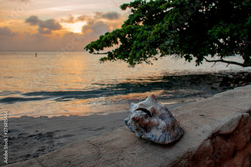 Sunset on the beach of 