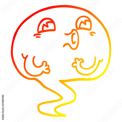 warm gradient line drawing spooky cartoon ghost