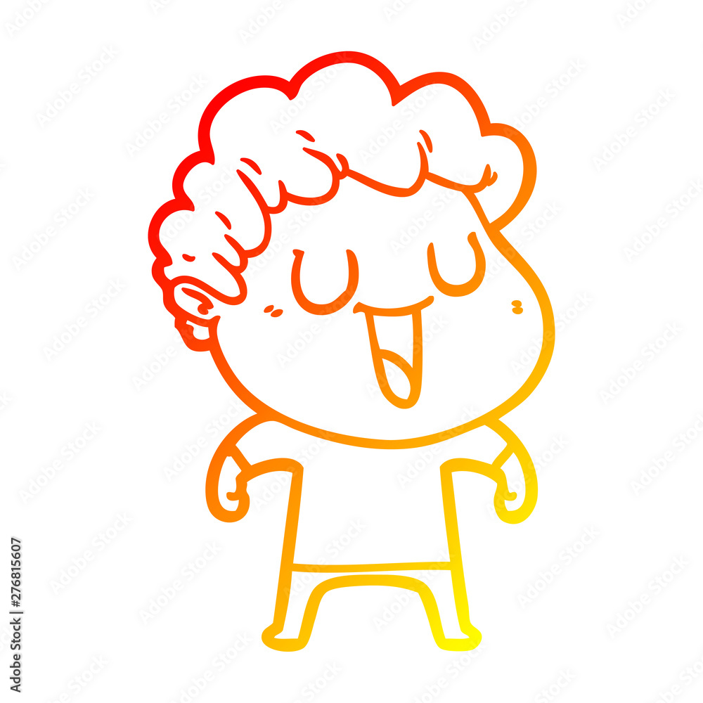 warm gradient line drawing laughing cartoon man warm gradient line drawing laughing cartoon man