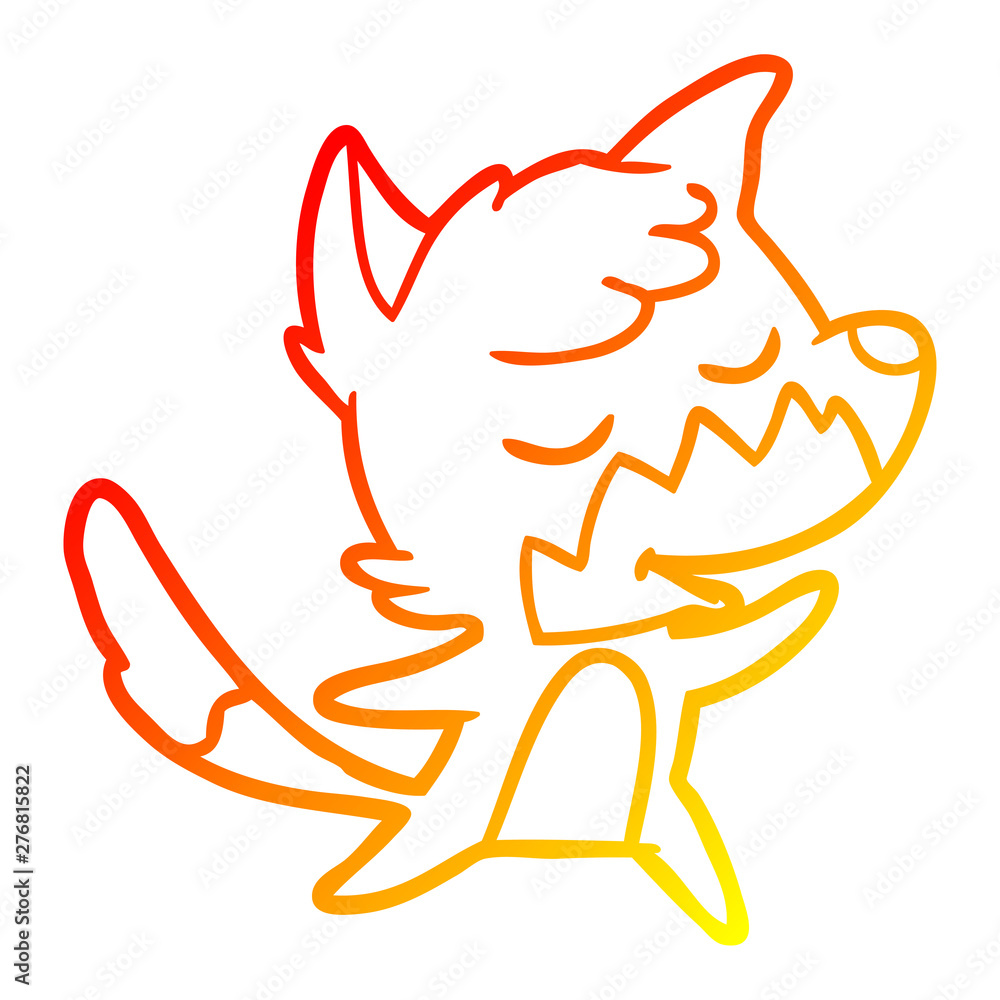 warm gradient line drawing friendly cartoon fox warm gradient line drawing friendly cartoon fox