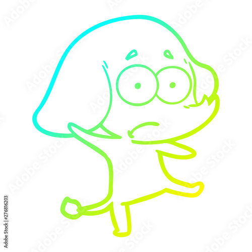 cold gradient line drawing cartoon unsure elephant