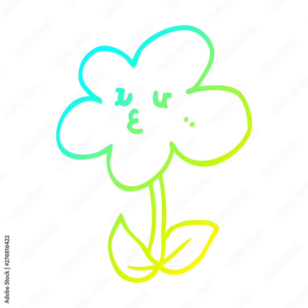 cold gradient line drawing cartoon flower cold gradient line drawing cartoon flower