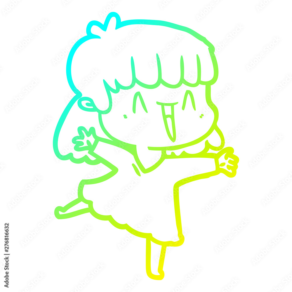 cold gradient line drawing cartoon woman cold gradient line drawing cartoon woman