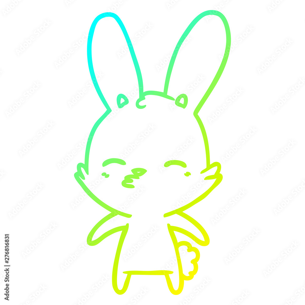 cold gradient line drawing curious bunny cartoon cold gradient line drawing curious bunny cartoon
