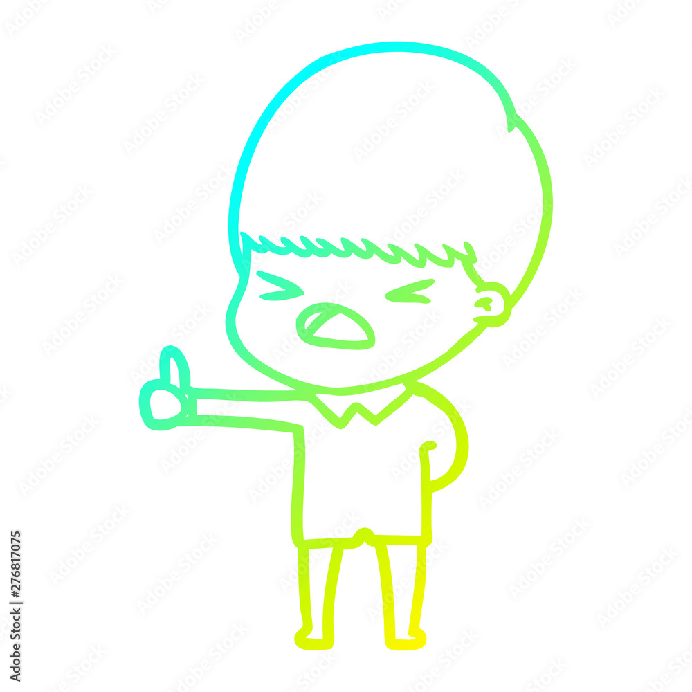 cold gradient line drawing cartoon stressed man cold gradient line drawing cartoon stressed man