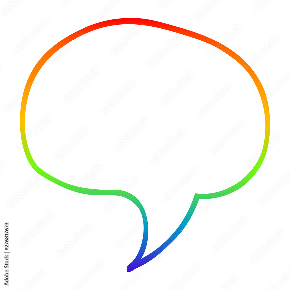 rainbow gradient line drawing cartoon speech bubble rainbow gradient line drawing cartoon speech bubble
