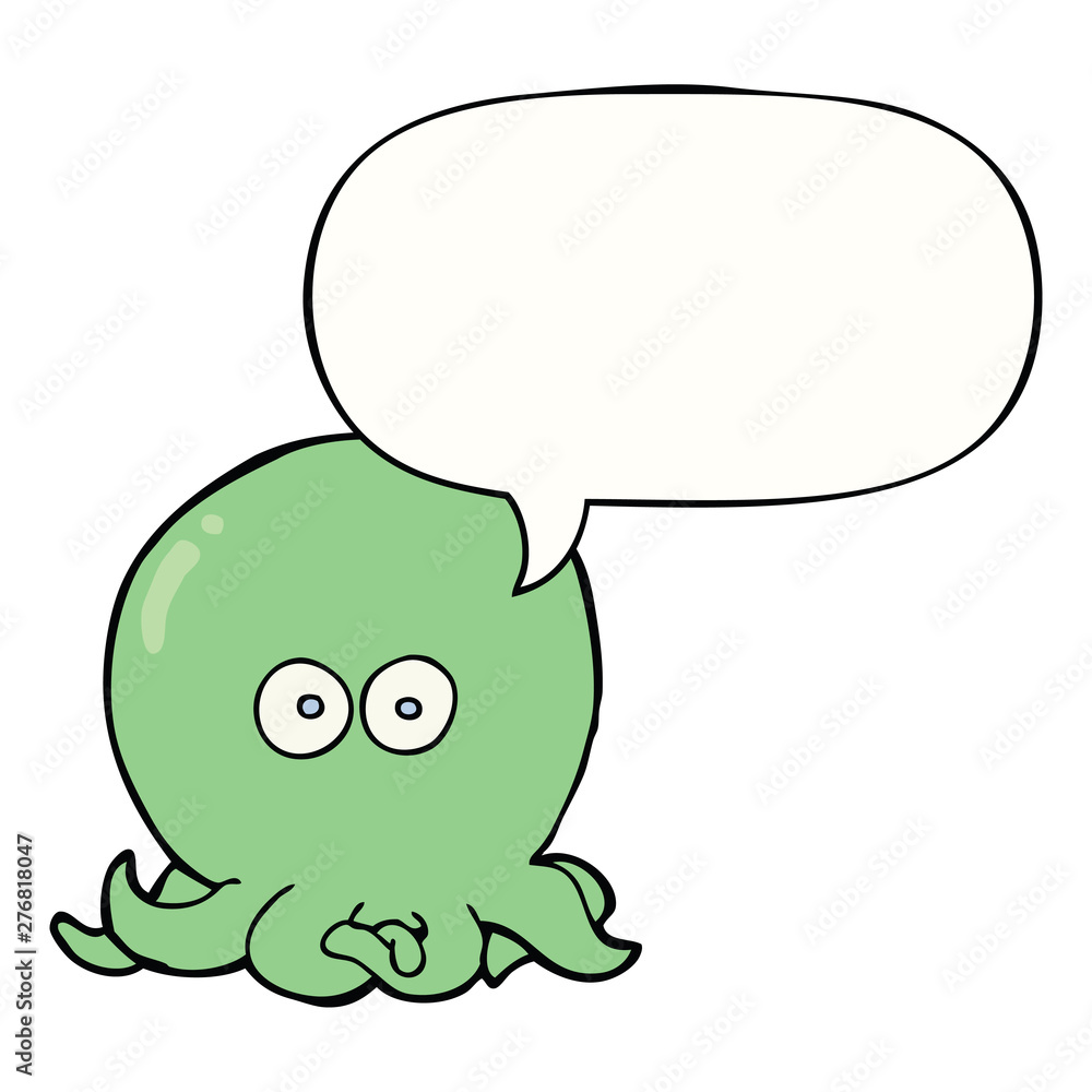 cartoon octopus and speech bubble cartoon octopus and speech bubble