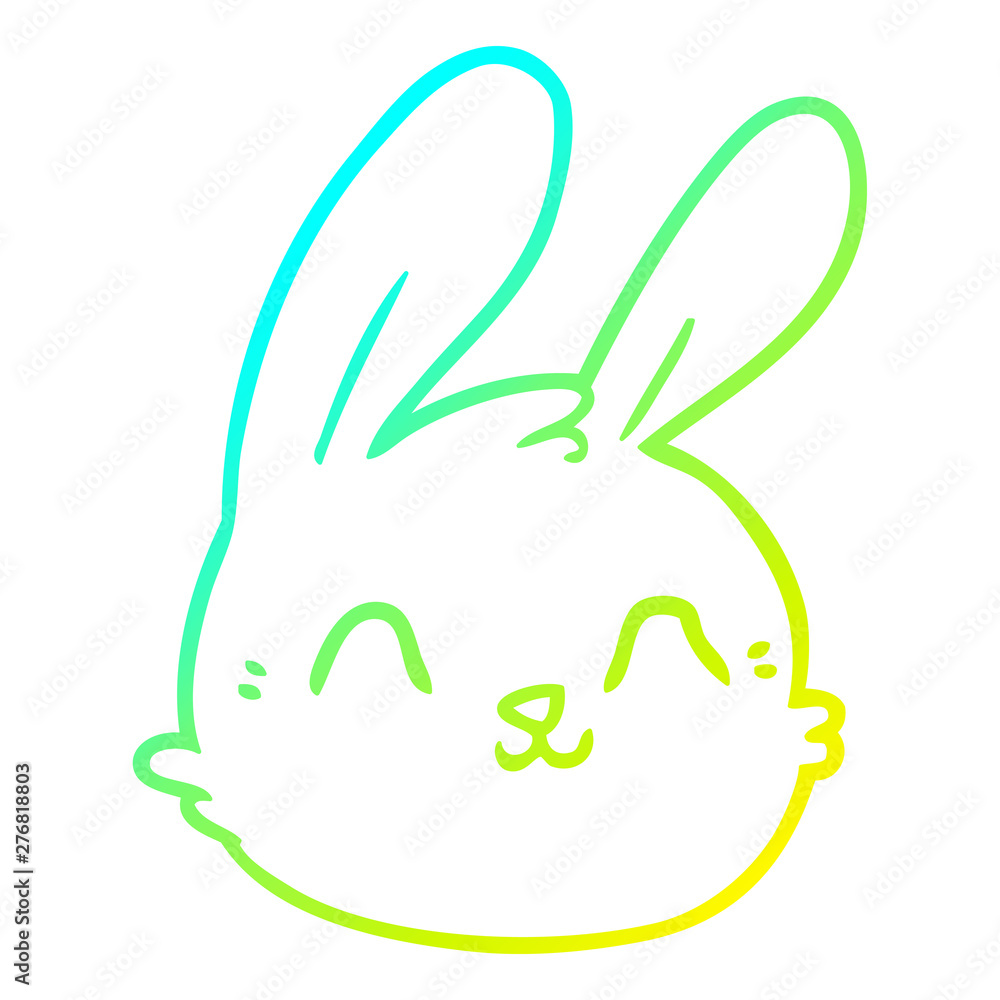 cold gradient line drawing cartoon rabbit face cold gradient line drawing cartoon rabbit face
