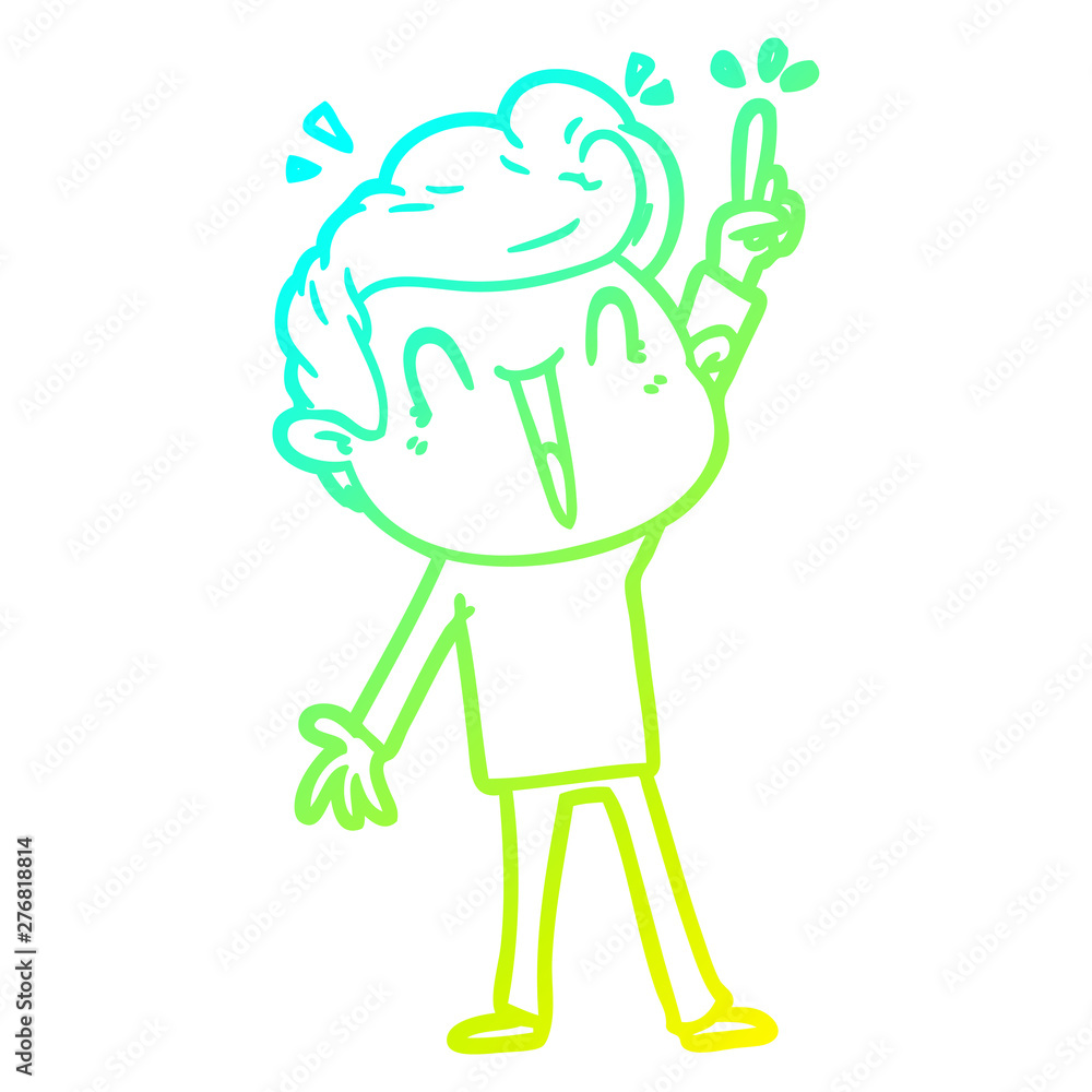 cold gradient line drawing cartoon excited man cold gradient line drawing cartoon excited man