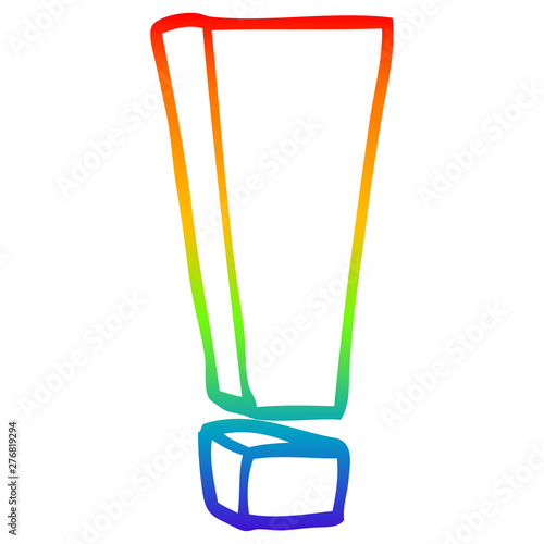 rainbow gradient line drawing cartoon exclamation