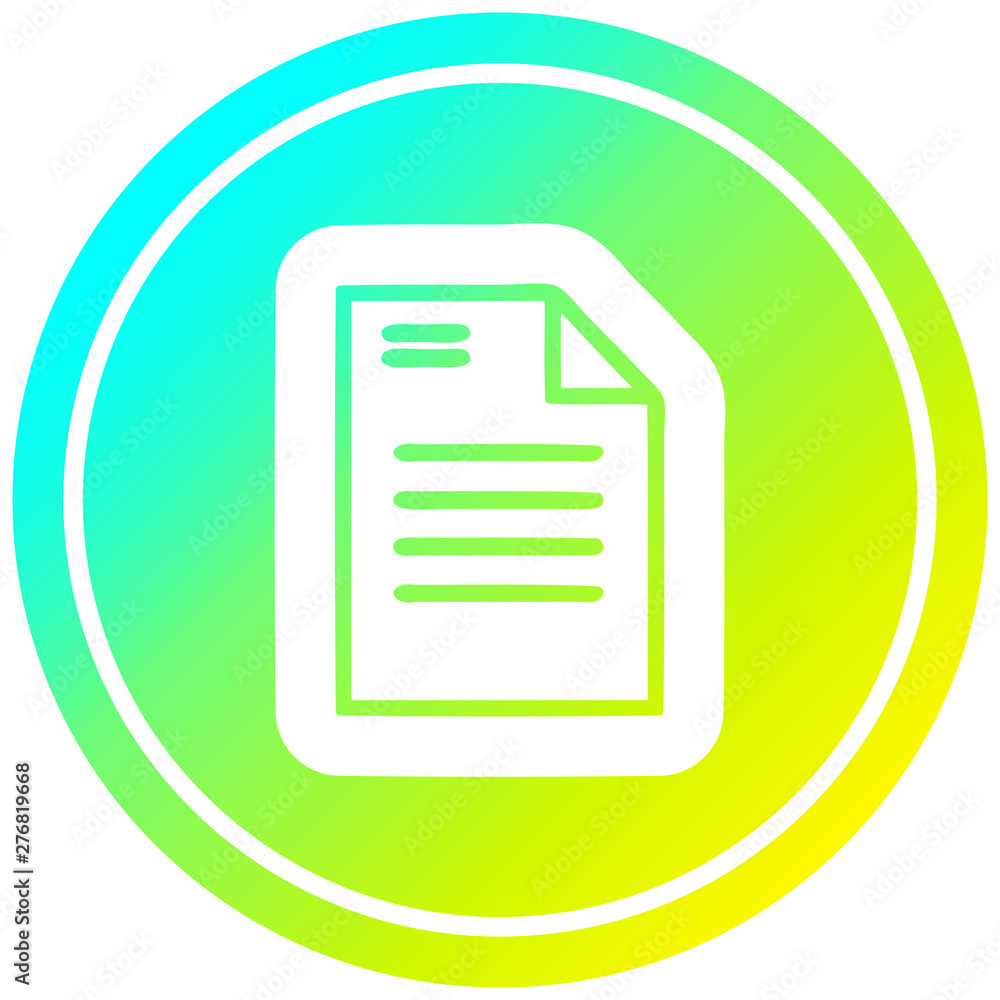 official document circular in cold gradient spectrum official document circular in cold gradient spectrum