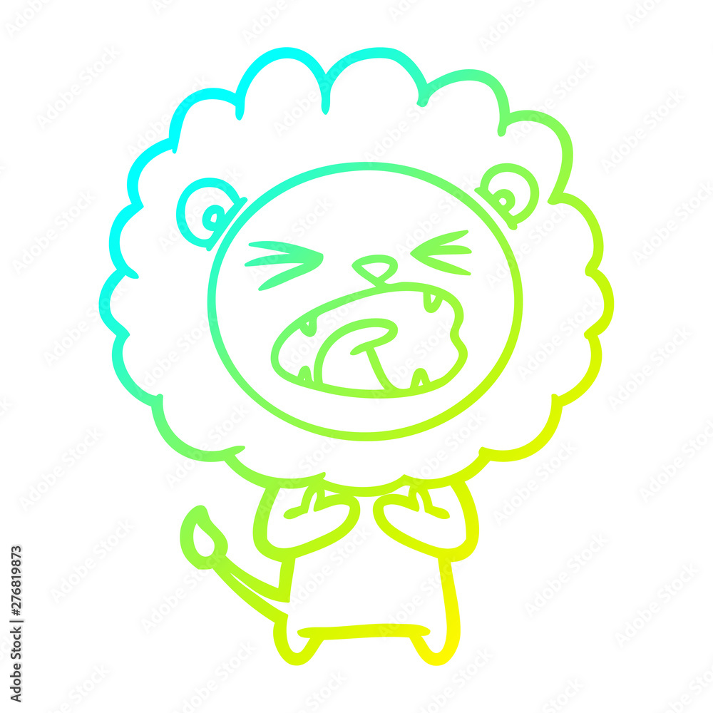 cold gradient line drawing cartoon lion cold gradient line drawing cartoon lion
