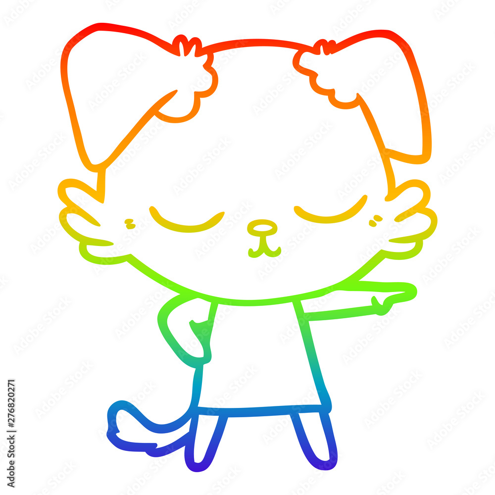 rainbow gradient line drawing cute cartoon dog rainbow gradient line drawing cute cartoon dog
