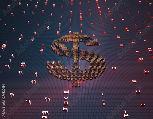 Future digital technology, network data transmission and storage,dollar photo