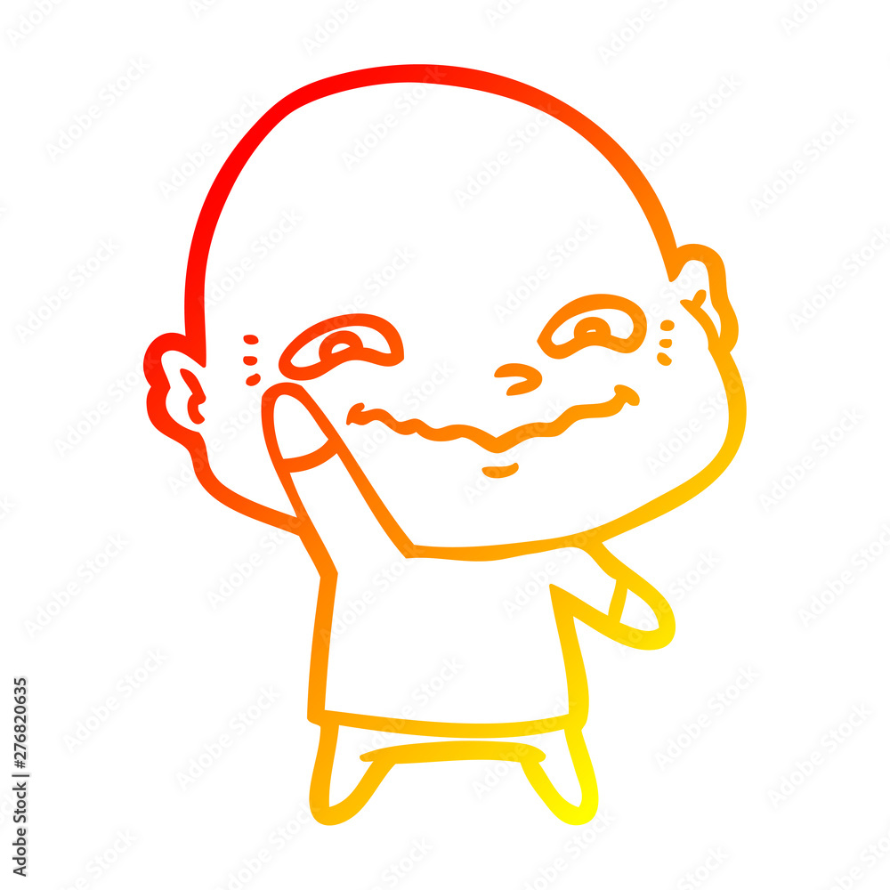 warm gradient line drawing cartoon creepy guy warm gradient line drawing cartoon creepy guy