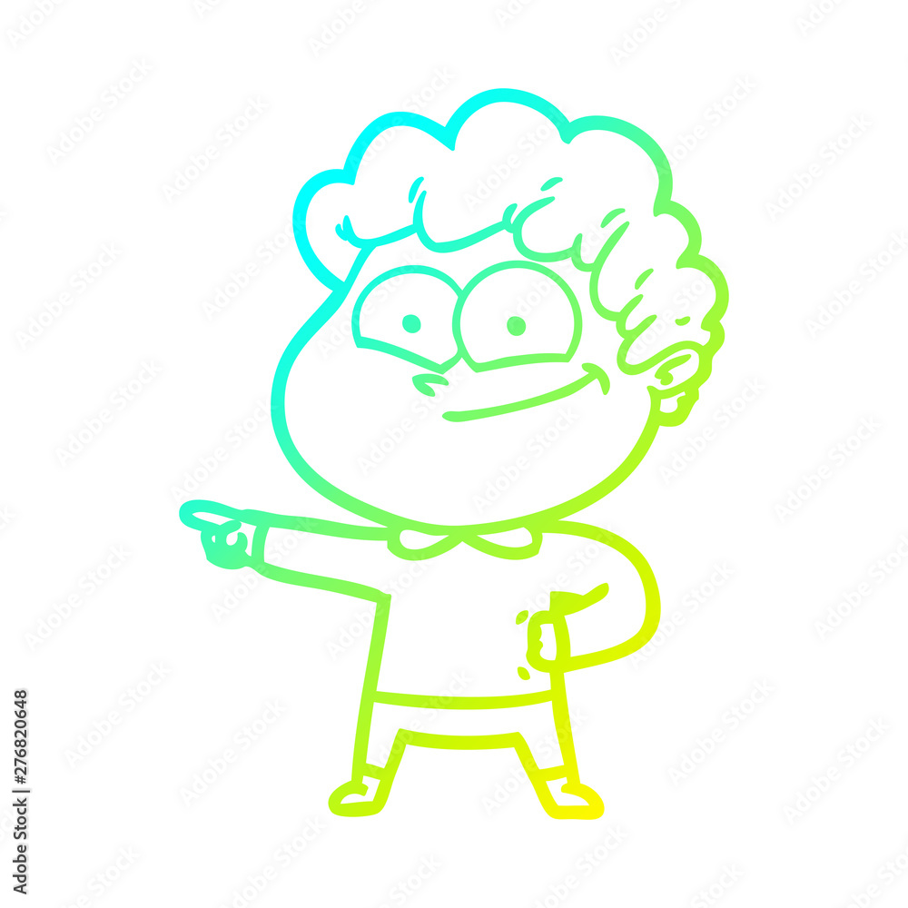 cold gradient line drawing cartoon happy man cold gradient line drawing cartoon happy man