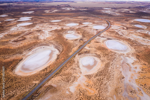 Aerial view of Salt pans , near Morawa, WA. photo