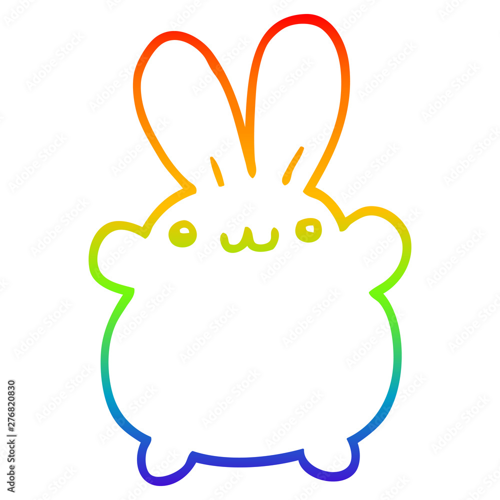rainbow gradient line drawing cartoon rabbit rainbow gradient line drawing cartoon rabbit
