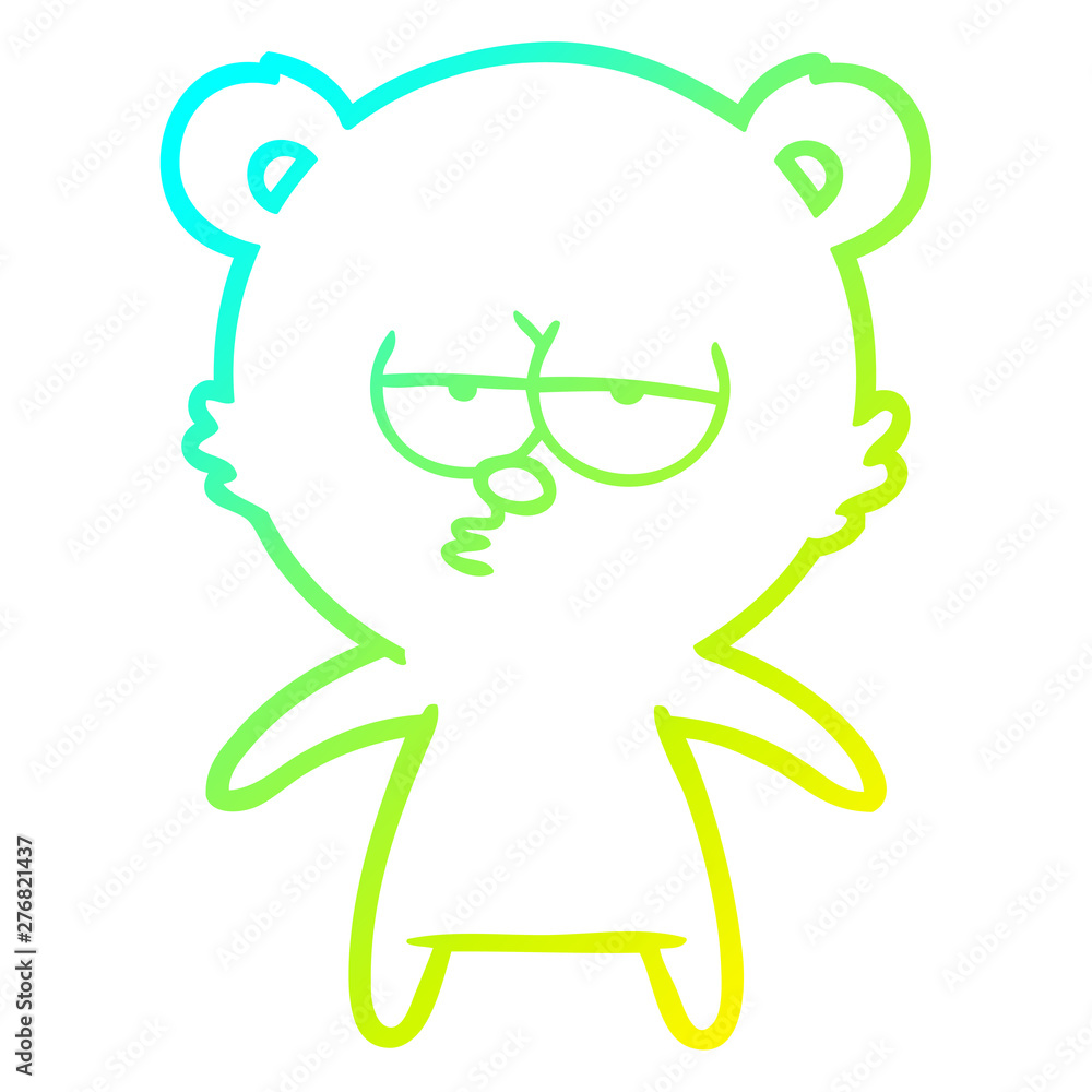 cold gradient line drawing bored bear cartoon cold gradient line drawing bored bear cartoon