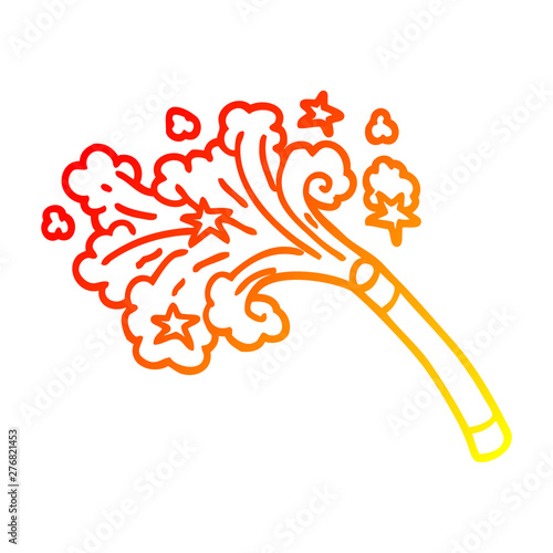 warm gradient line drawing cartoon magic trick