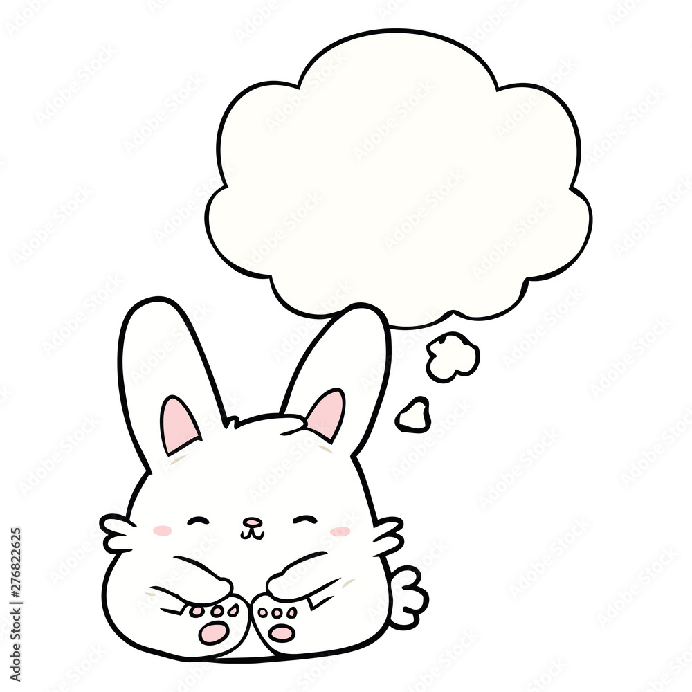 cartoon rabbit and thought bubble cartoon rabbit and thought bubble