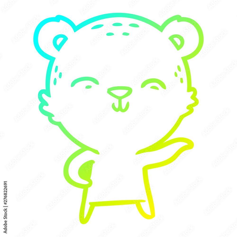 cold gradient line drawing happy cartoon bear cold gradient line drawing happy cartoon bear